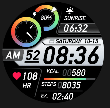 Coros Pace 4 watch face - Color Palet