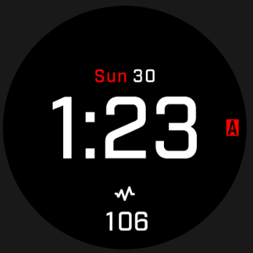 Coros Pace 4 watch face - Digits