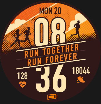 Coros Pace 4 watch face - Run Forever