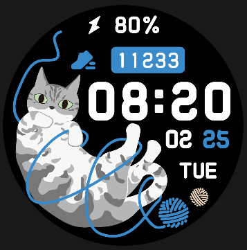 Coros Pace 4 watch face - Tabby Cat Another One
