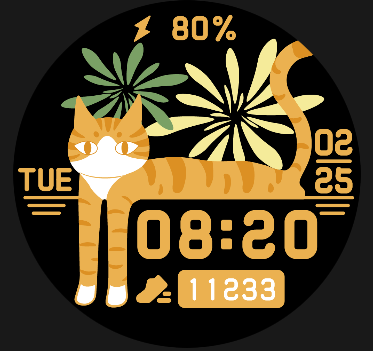 Coros Pace 4 watch face - Tabby Cat