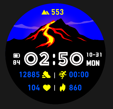 Coros Pace 4 watch face - Volcano