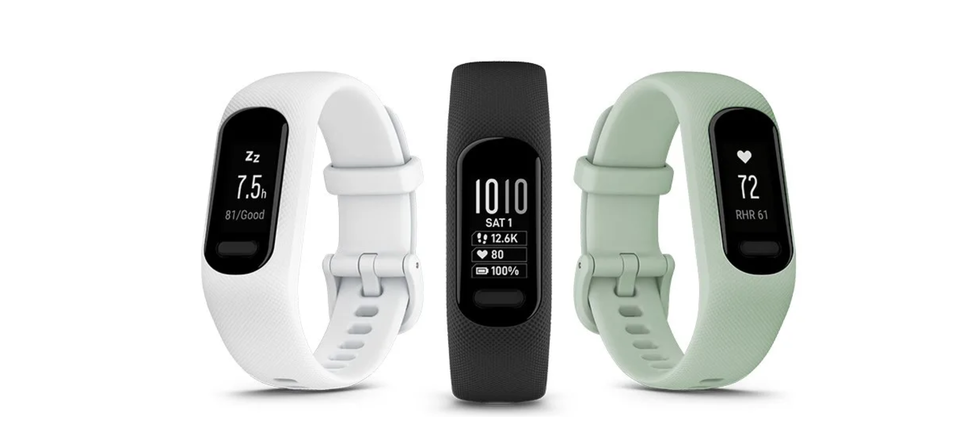 Garmin Vivosmart 5 on wrist showing the design format expected for the new Vivosmart 6 fitness tracker with built-in GPS.