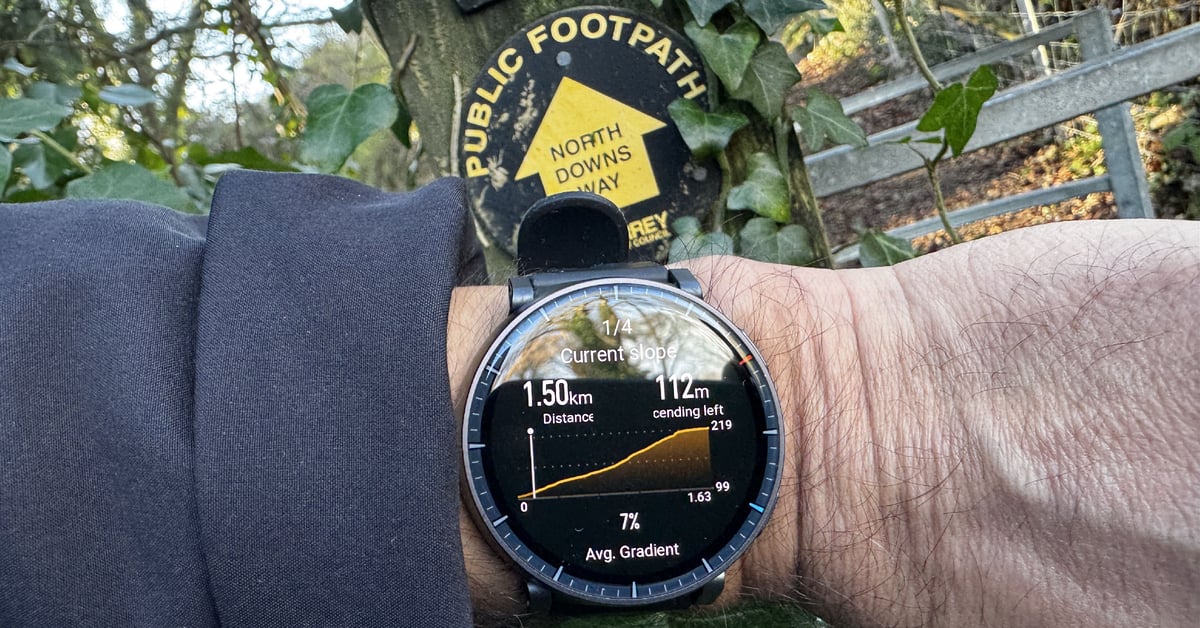 Amazfit Active Max hill climb information screen similar to Garmin ClimbPro