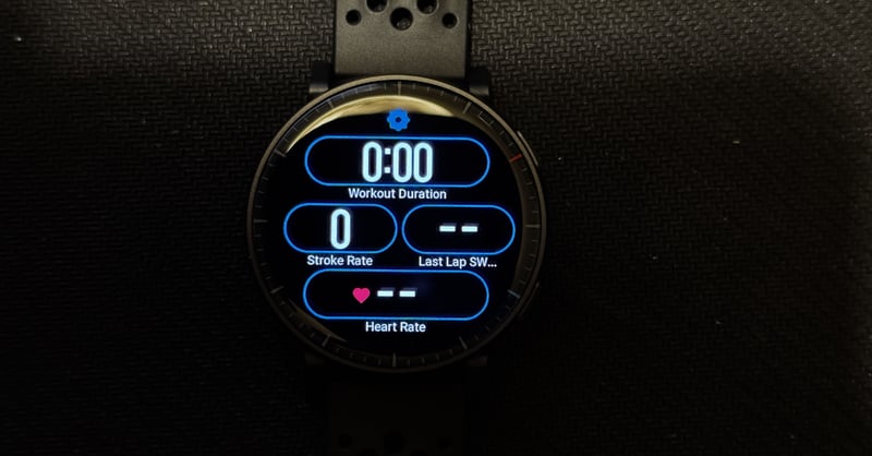 Amazfit Active Max customise sport profile metrics on a page, adds SWOLF