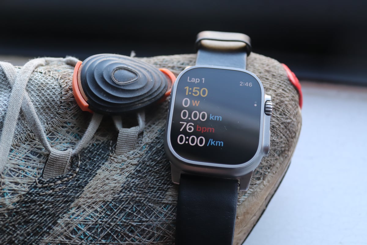 Apple Watch Ultra 3 with STRYD app and STRYD running power pod