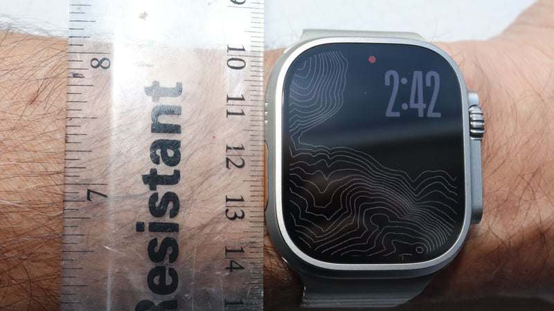 Apple Watch Ultra 3 - is it too big - assessd with ruler top view