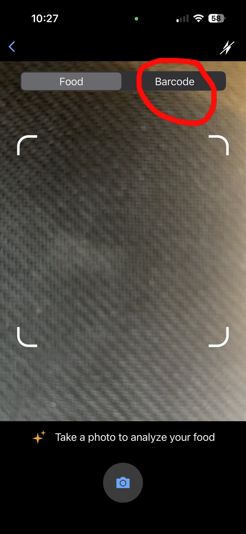 garmin conenct camera Barcode scan option