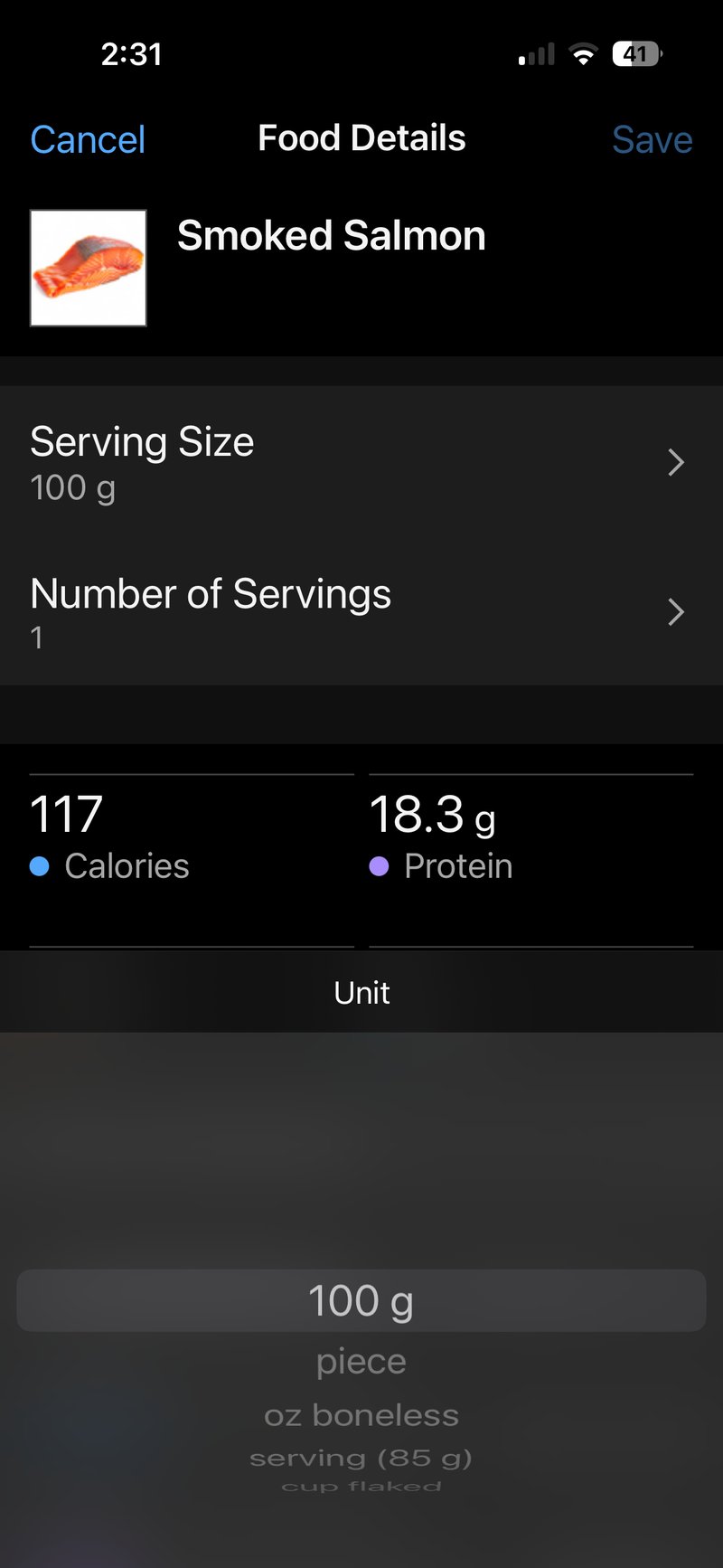 This was the only salmon option