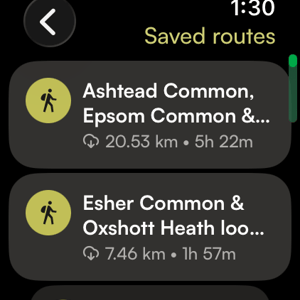 Komoot Apple Watch App - Choose a route