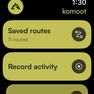 Komoot Apple Watch App - record or choose route
