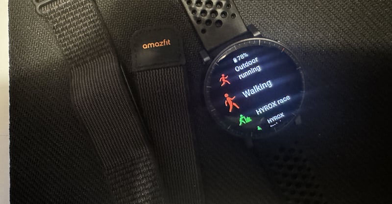 helio strap with amazfit active max and showing sport profile selection screen