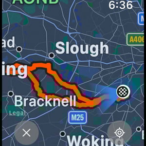 Apple Watch Strava app route screen