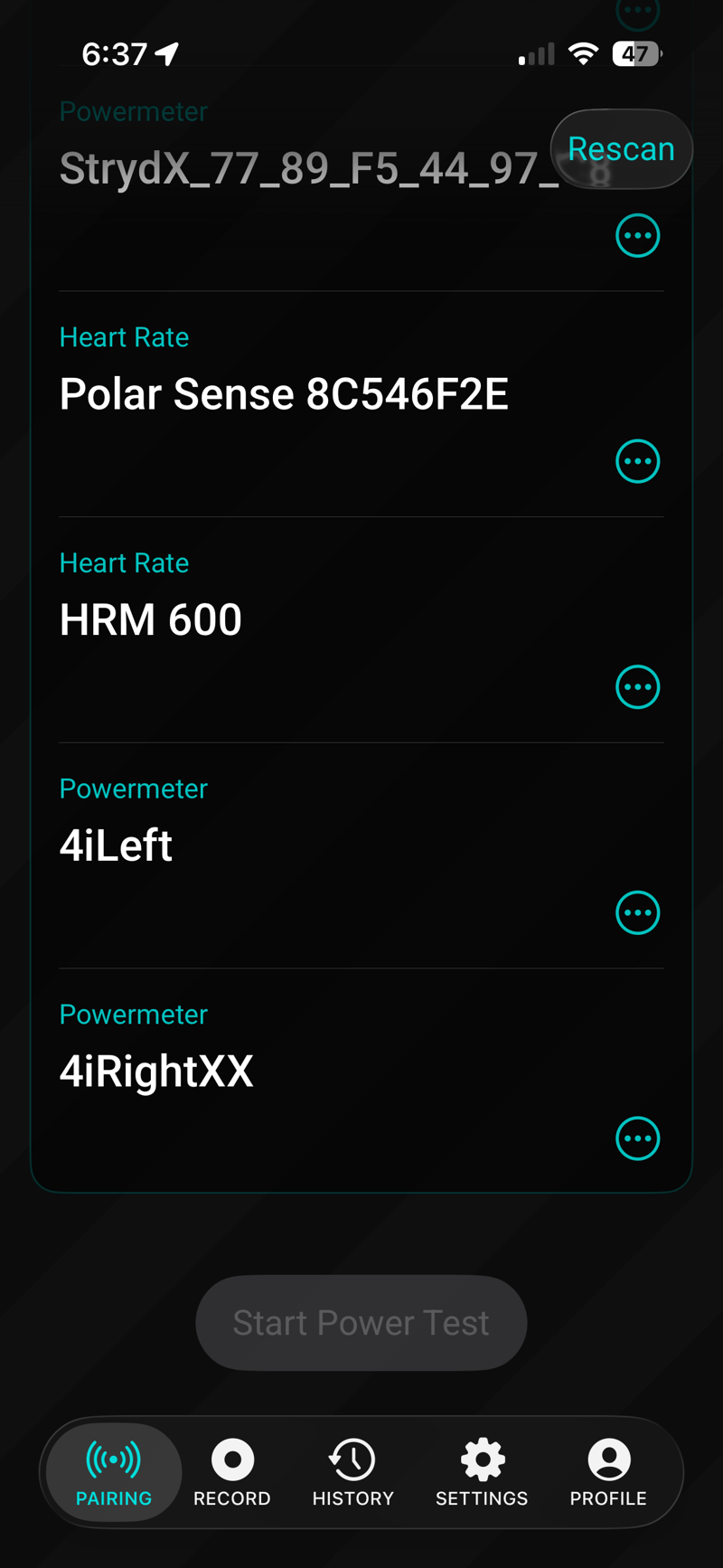 Freespeed App - Attach 4 BLE PMs