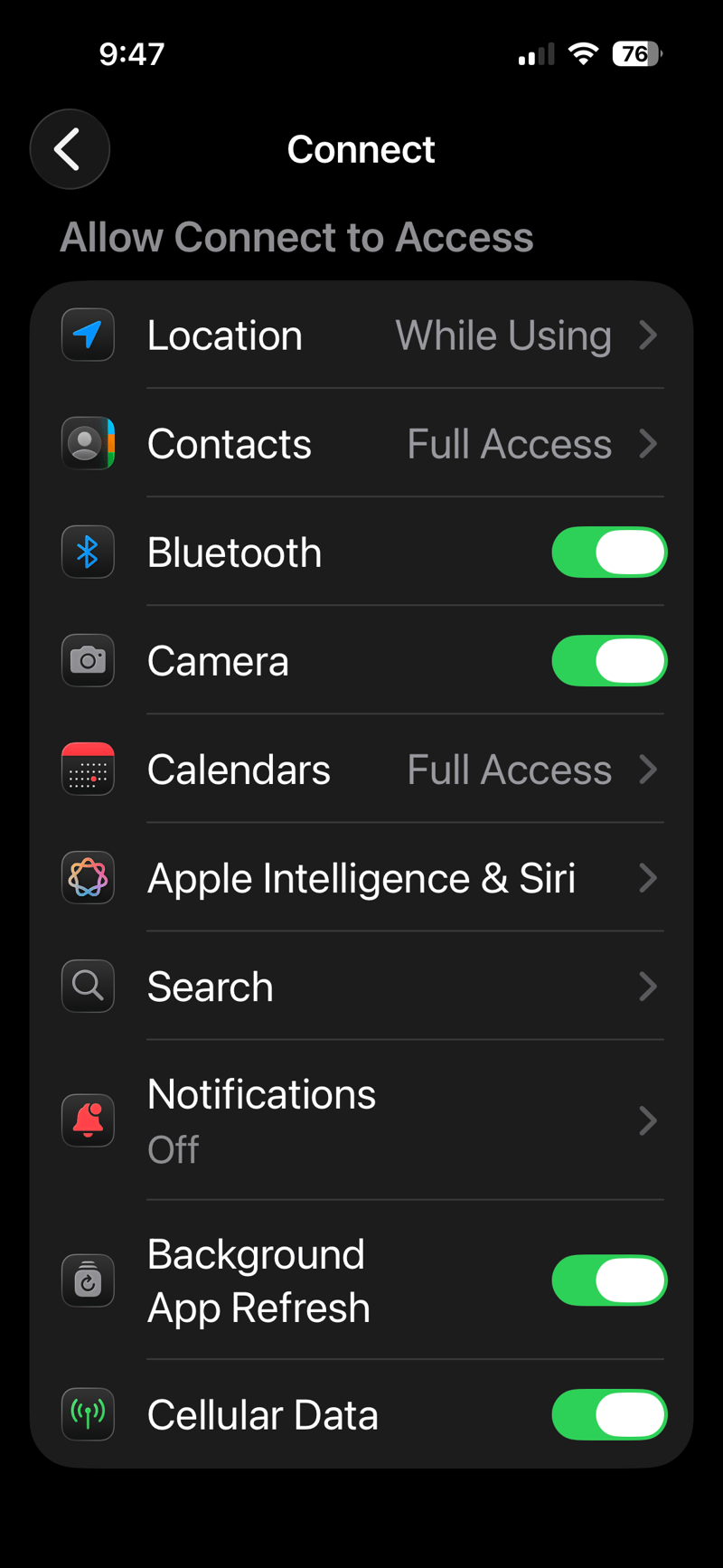 Check Background Sync is on for Connect