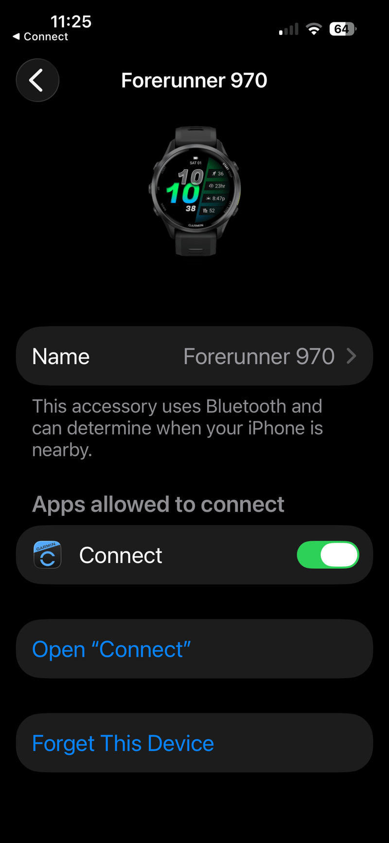 Make sure your watch has background check enabled