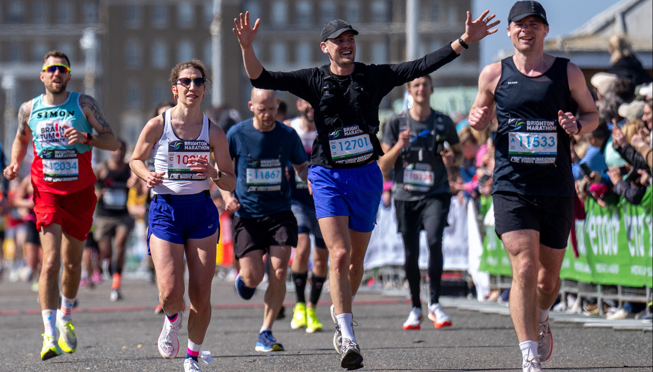 male and female, old and young marathon runners