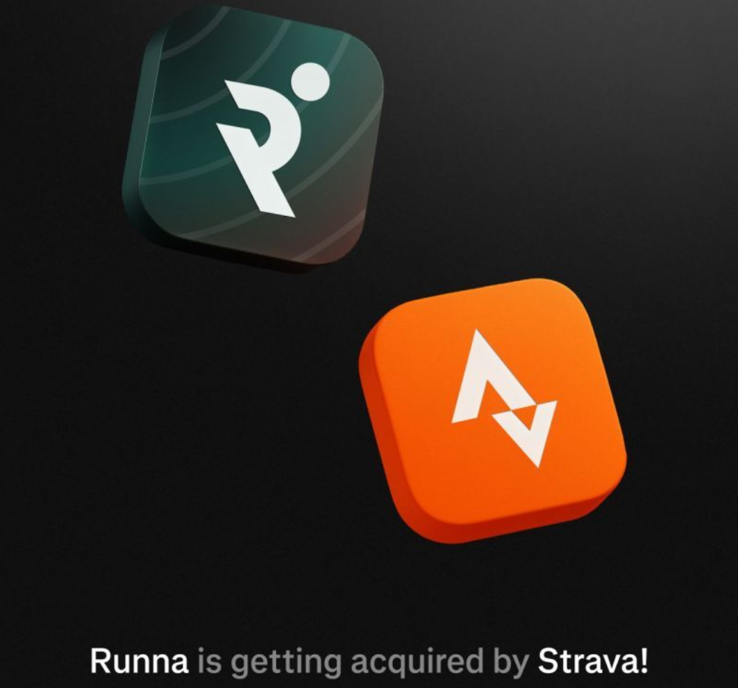 Runna and Strava logos side by side following Strava's acquisition of the AI running coaching app
