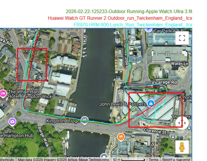 Huawei Watch GT Runner 2 - GPS accuracy tunnel and high walls