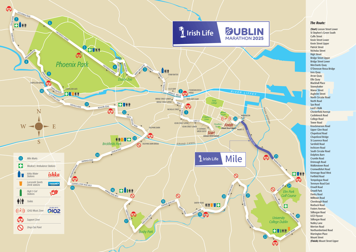Irih Life Dublin Half Marathon route