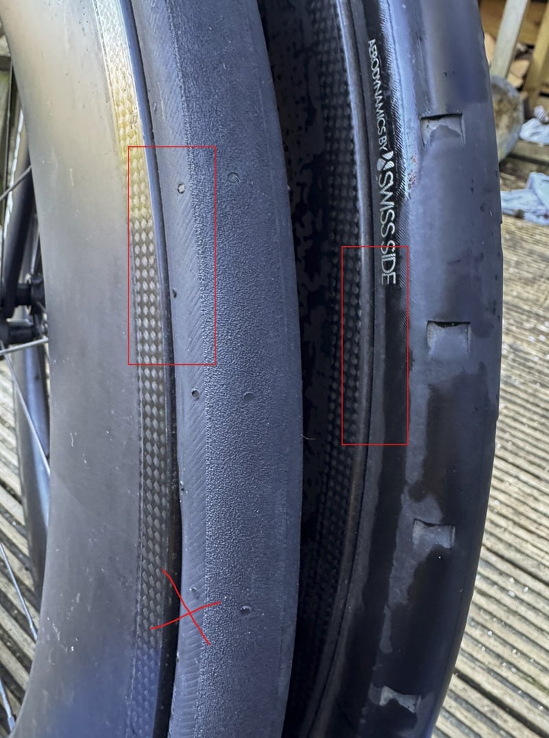 Pirelli P Zero Race TLR SL-R tyre-to-rim gap on 19mm internal width Hunt wheels