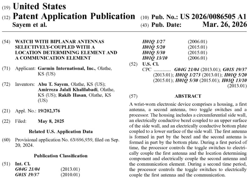 US Patent 20260086505