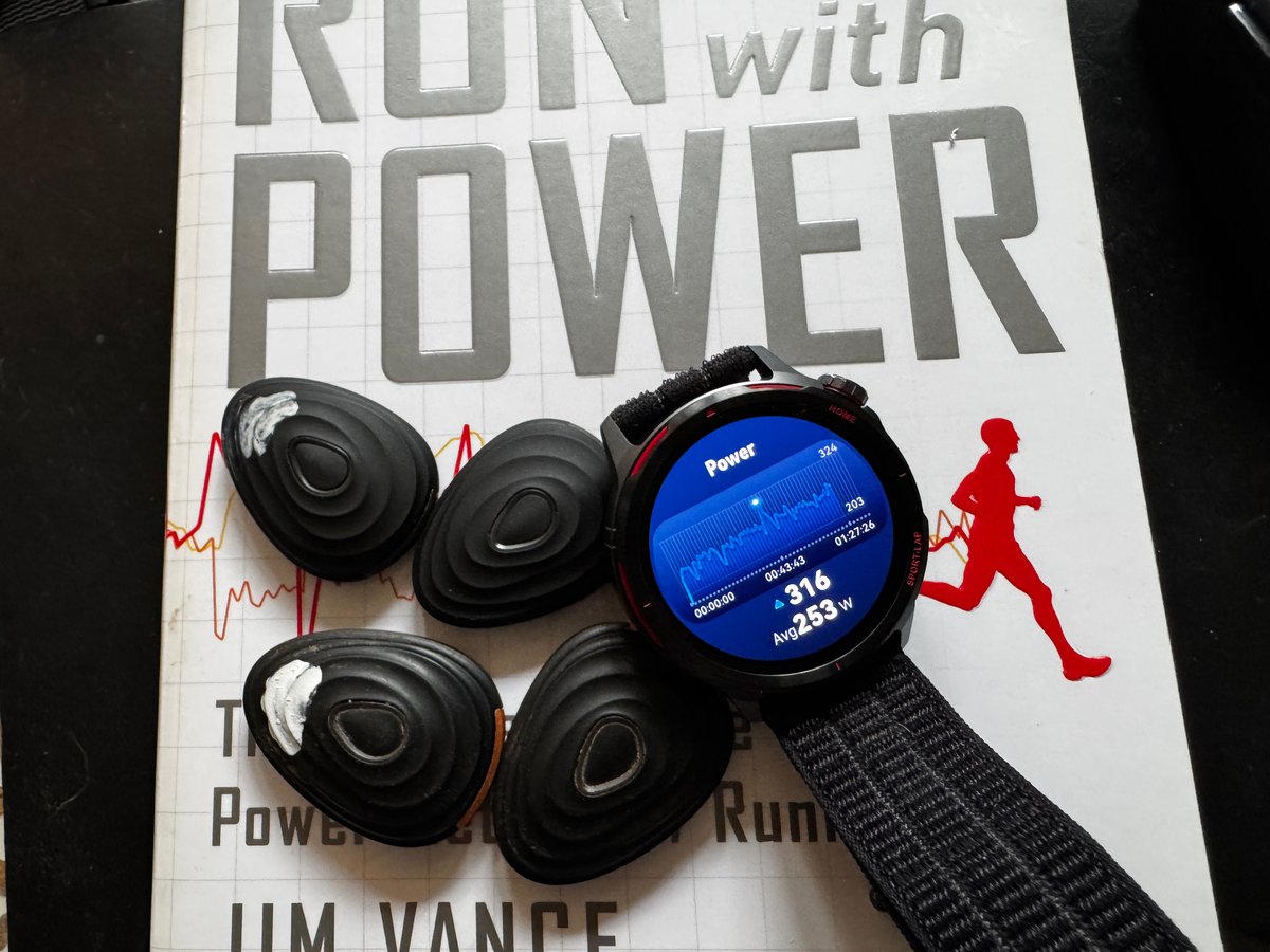 Huawei Watch GT Runner 2 post-run wrist power display compared against Stryd 4.0 and Stryd 5.0 running pods