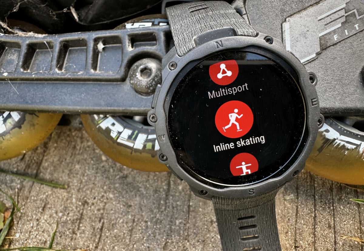 Polar Street X watch displaying inline skate sport profile on wrist