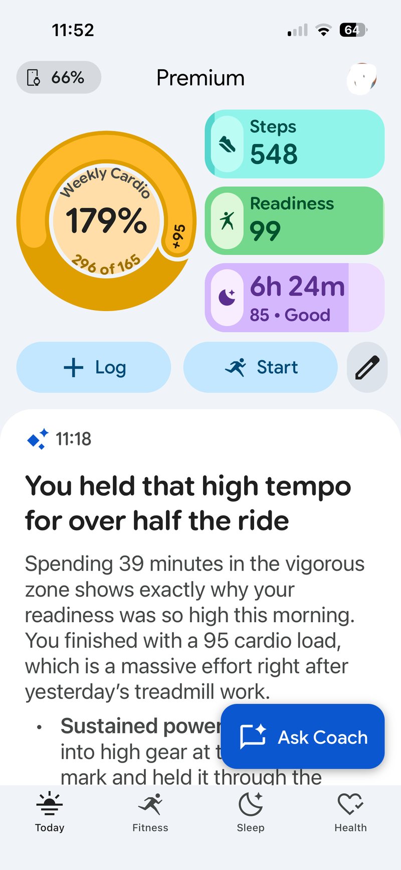 Google Health home screen screenshot