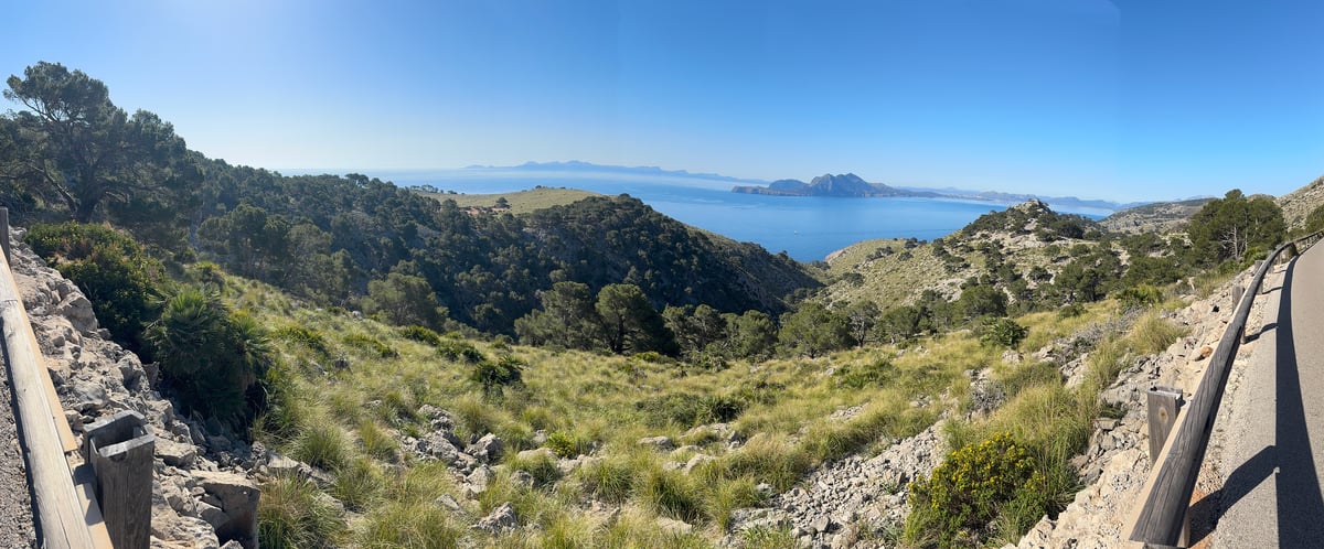 Panoramic coastal view on the road out to Cap Formentor, Mallorca