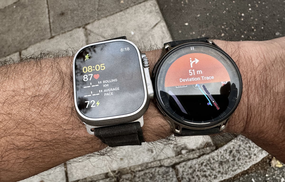 Amazfit Cheetah 2 Pro off-course alert appearing on the watch after 50 metres off route