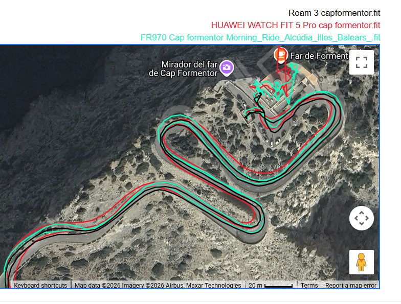 cap formentor trip with huawwei watch fit 5 pro when road cycling cycling switchbacks all ok here