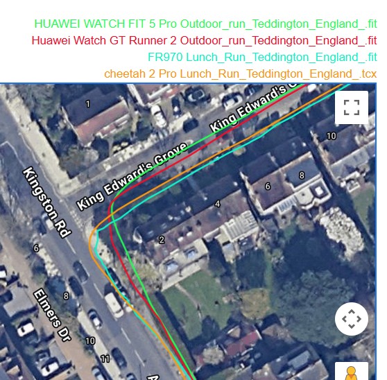 huawei fit 5 pro running gps suburban grid test detail corner