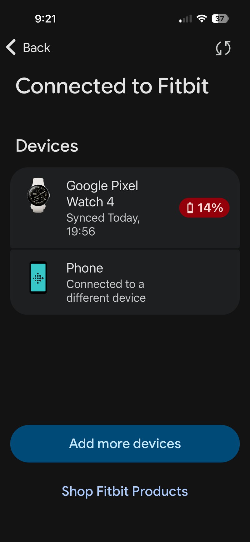 Pixel Watch 4 data in Google Health on iPhone synced indirectly through a paired Pixel phone