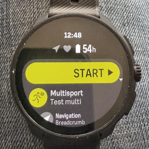 suunto race 2 showing multisport mode synced to watch