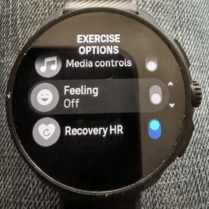 Suunto Race 2 heart rate recovery test enabled in the sport mode settings