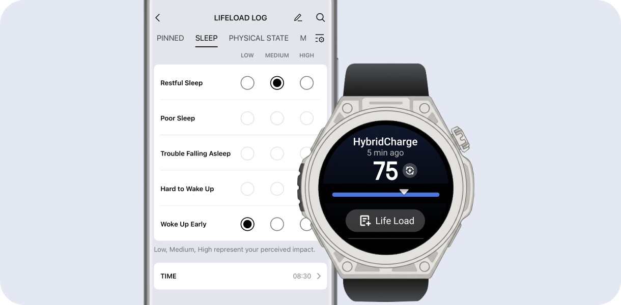 Amazfit HybridCharge readiness score on Balance 3