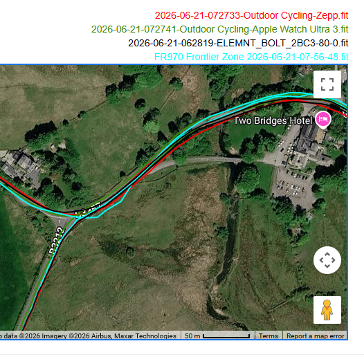 Amazfit Balance 3 GPS accuracy detail view Dartmoor Classic Medio