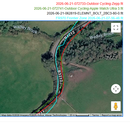 Amazfit Balance 3 GPS corner cut Dartmoor Classic cycling test