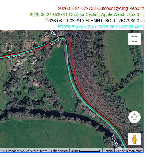 Amazfit Balance 3 GPS drift under tree cover Dartmoor Classic descent