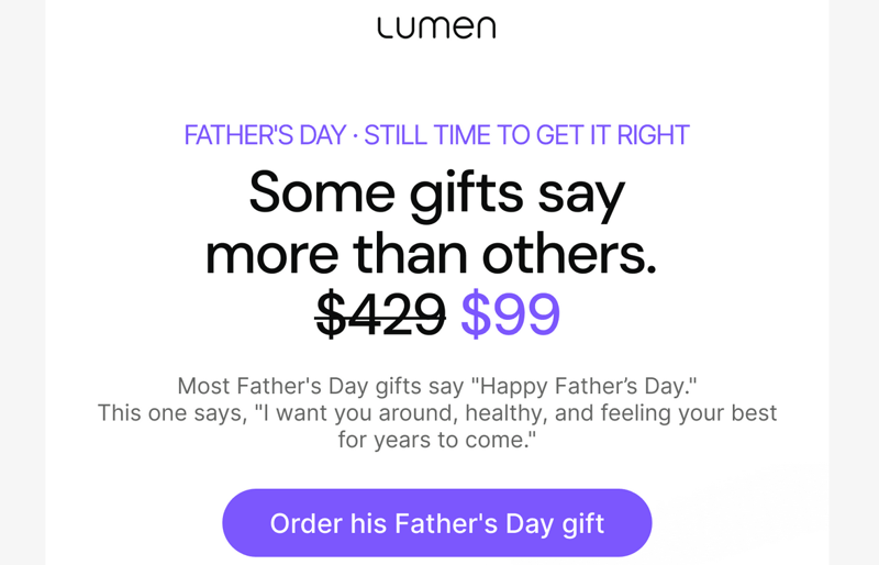 Lumen metabolism tracker Father's Day deal — $99 with $330 off