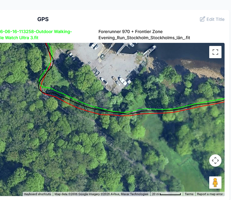 stockholm run gps detail near tree cover with amazfit balance 3 on test with apple and garmin