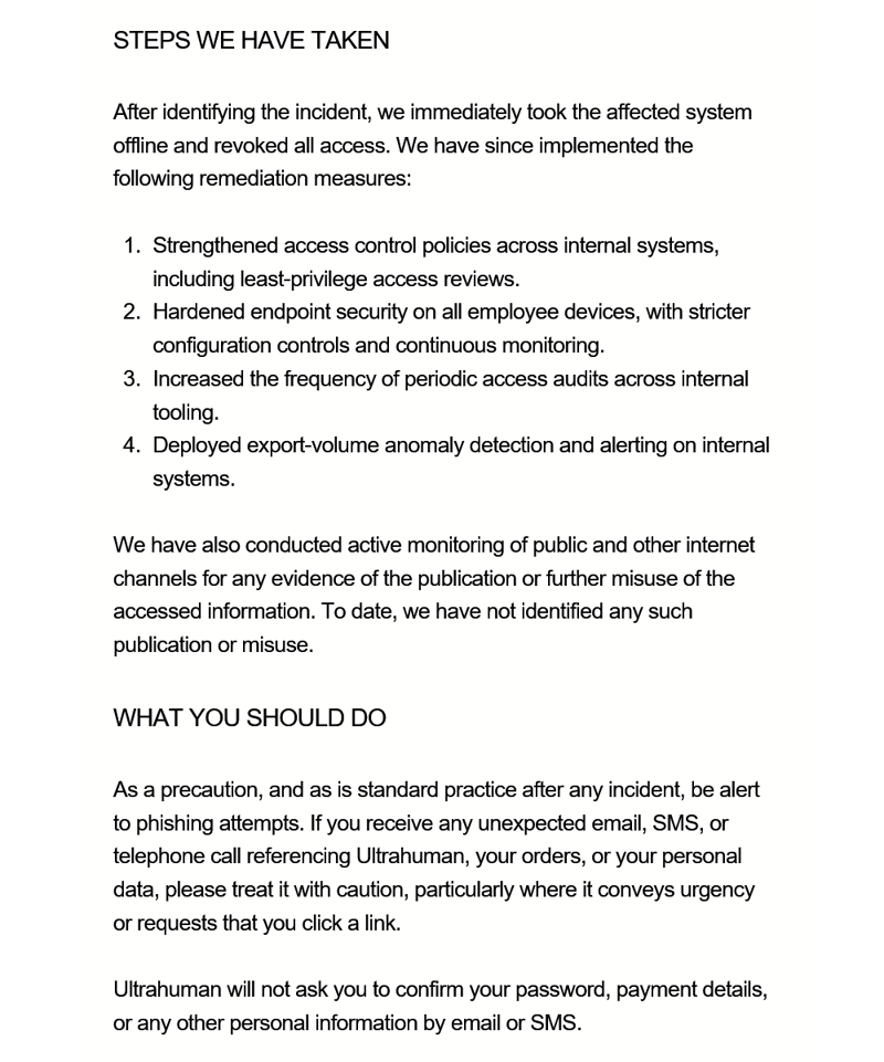 ultrahuman letter page 2