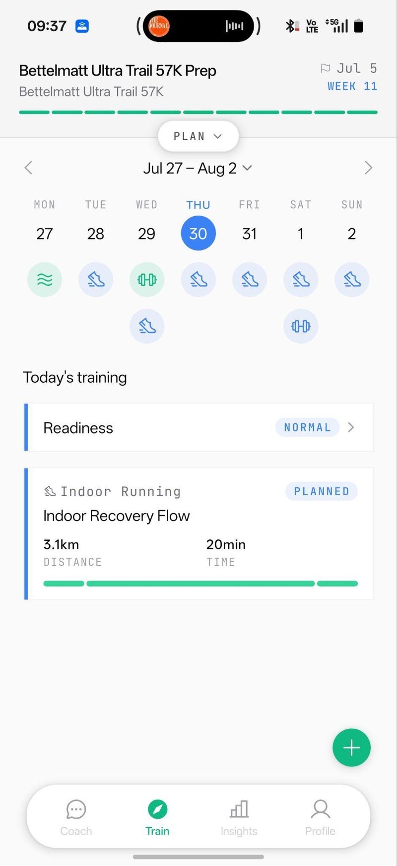 trail prep over a week