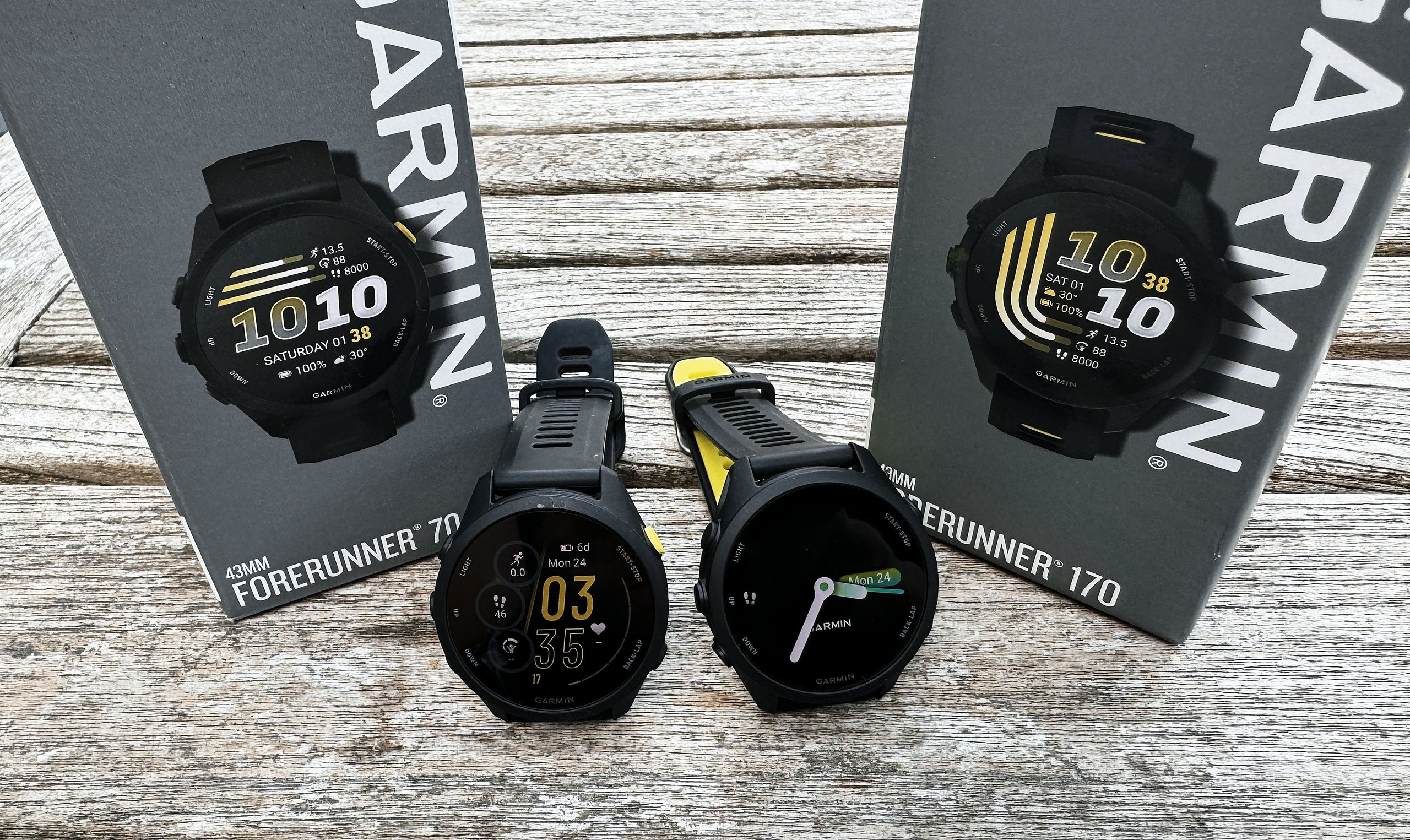 Garmin Forerunner 170 and Forerunner 70 side by side comparison