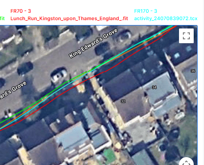 Forerunner 170, forerunner 70 stay on path better than fr970 gps teddington suburban grid shown vs forerunner 970 and huawei watch gt runner 2
