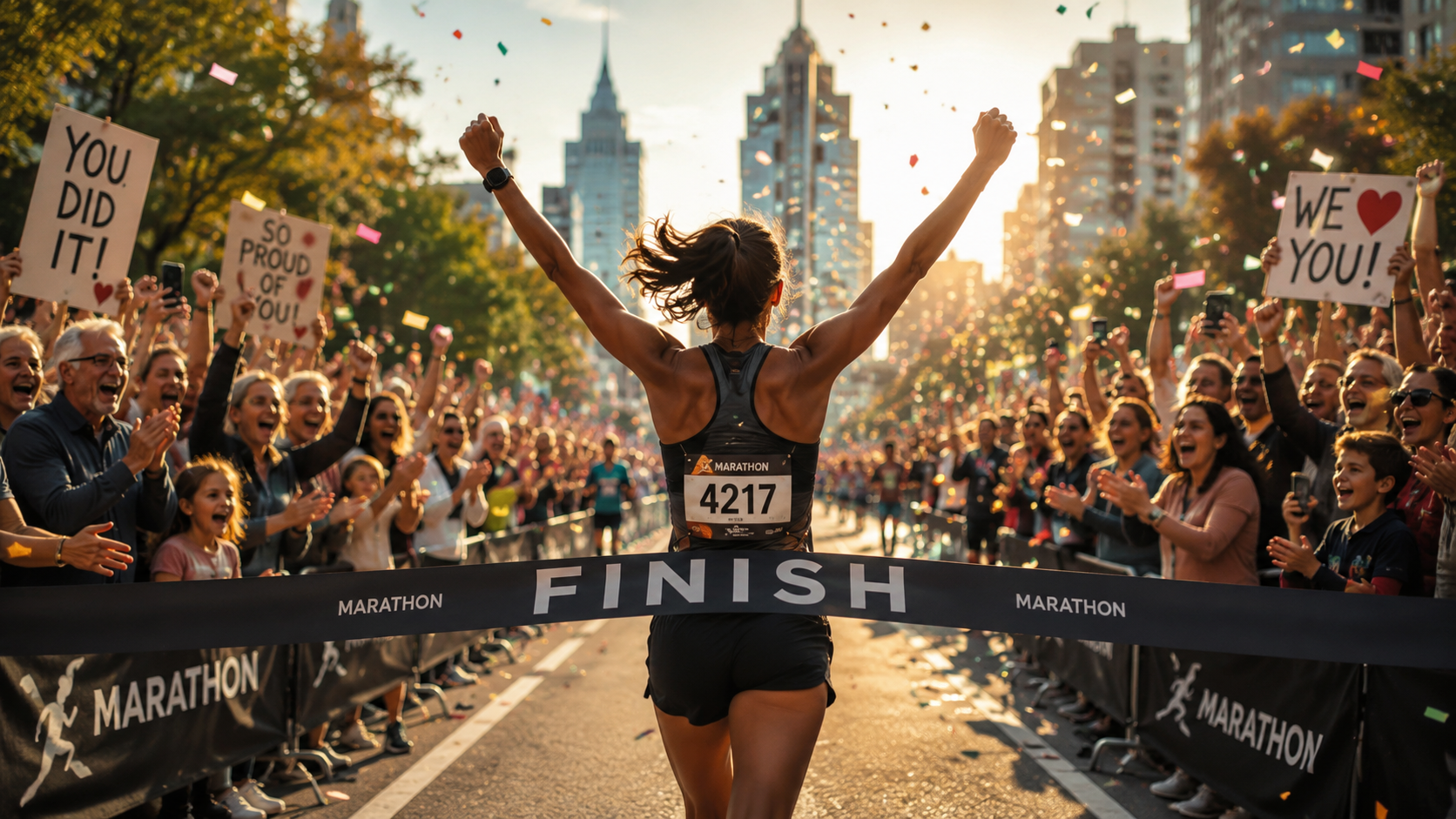Runner wearing headphones during a road race, illustrating Back My Run's GPS-triggered voice notes concept.