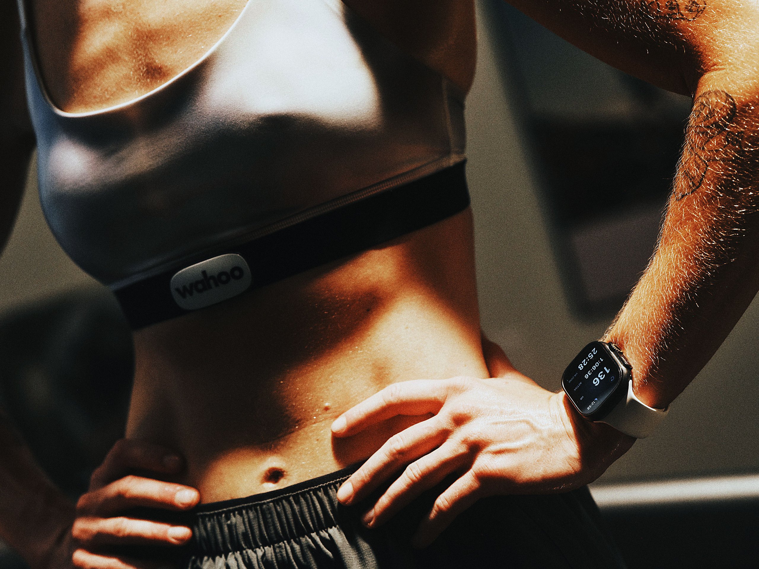 Wahoo KICKR RUN smart treadmill set up in a home garage gym