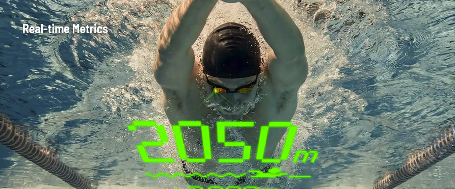 HoloSwim 3 Pro smart swim goggles with built-in GPS and HUD display for pool and open water swimming