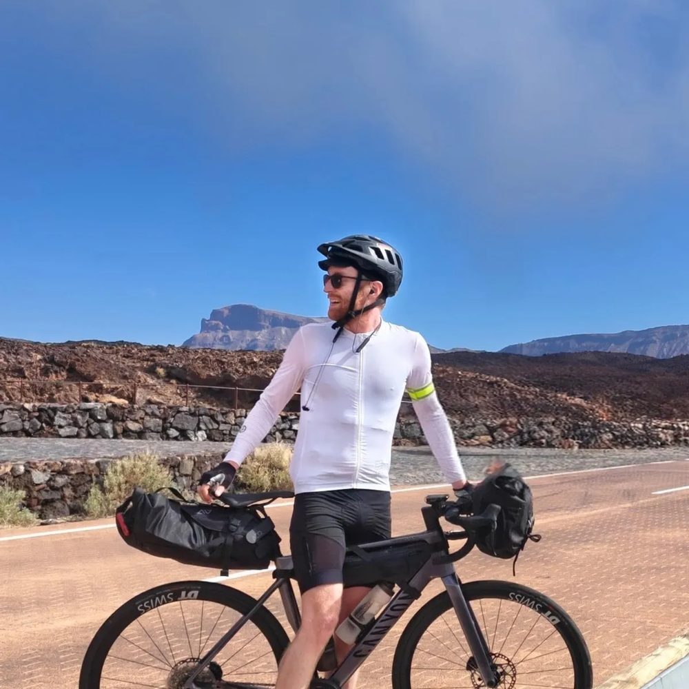 Jonas Acker, developer of BikeOtter, on his bike